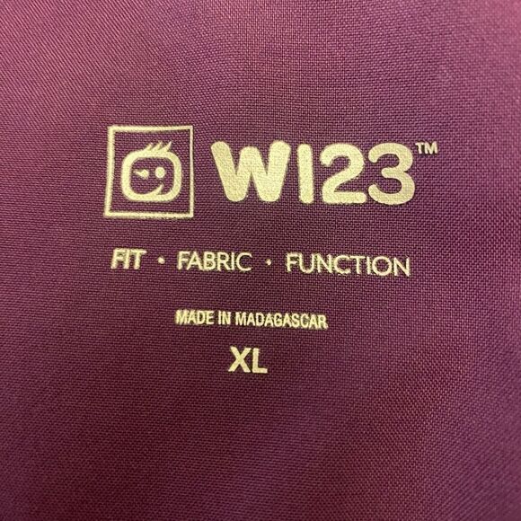 WonderWink W123 V-Neck Top in Eggplant - Picture 8 of 10